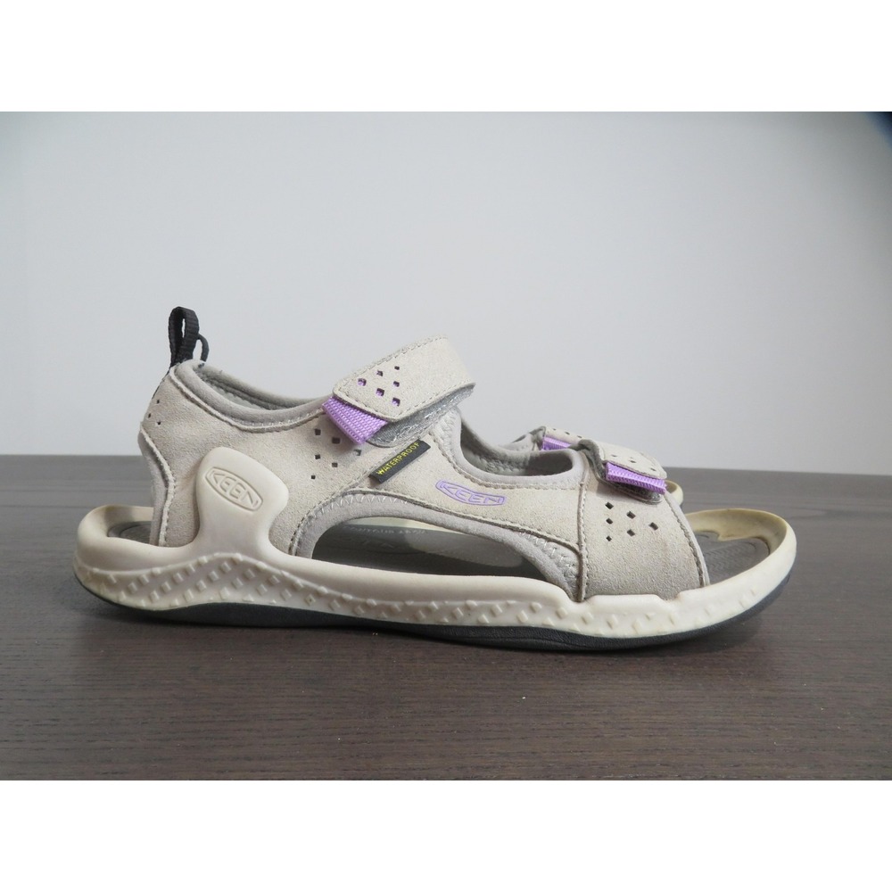 Keen Sandals Shoes Womens Size 8.5 Gray Purple Leather Waterproof Sport Outdoor
